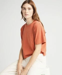 RICHER POORER RELAXED SHORT SLEEVE CROP TEE GINGER SNAP