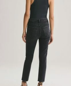 AGOLDE RILEY HI RISE CROP BLACK PEPPER