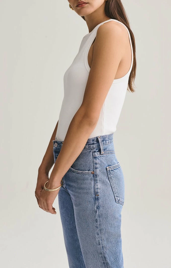AGOLDE RIB HIGH NECK TANK WHITE NEW IN 5 AGOLDE RIB HIGH NECK TANK WHITE NEW IN
