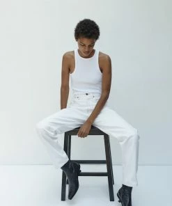 AGOLDE RIB HIGH NECK TANK WHITE NEW IN 8 AGOLDE RIB HIGH NECK TANK WHITE NEW IN