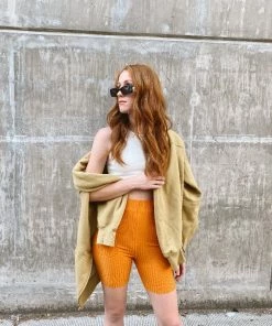 PIPE AND ROW RIBBED BIKE SHORTS SALE