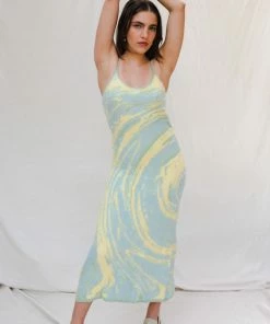 HOUSE OF SUNNY SALE HOCKNEY DRESS CYPRESS