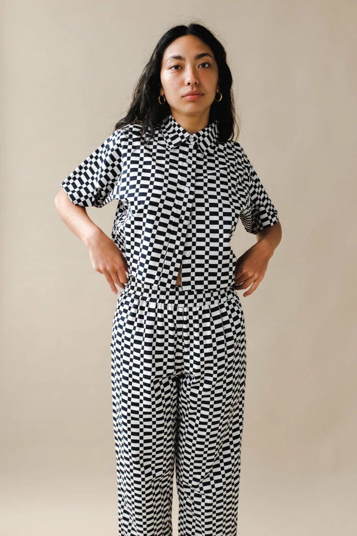 DUSHYANT SHORT SLEEVE CHECKERED TOP 2 DUSHYANT SHORT SLEEVE CHECKERED TOP