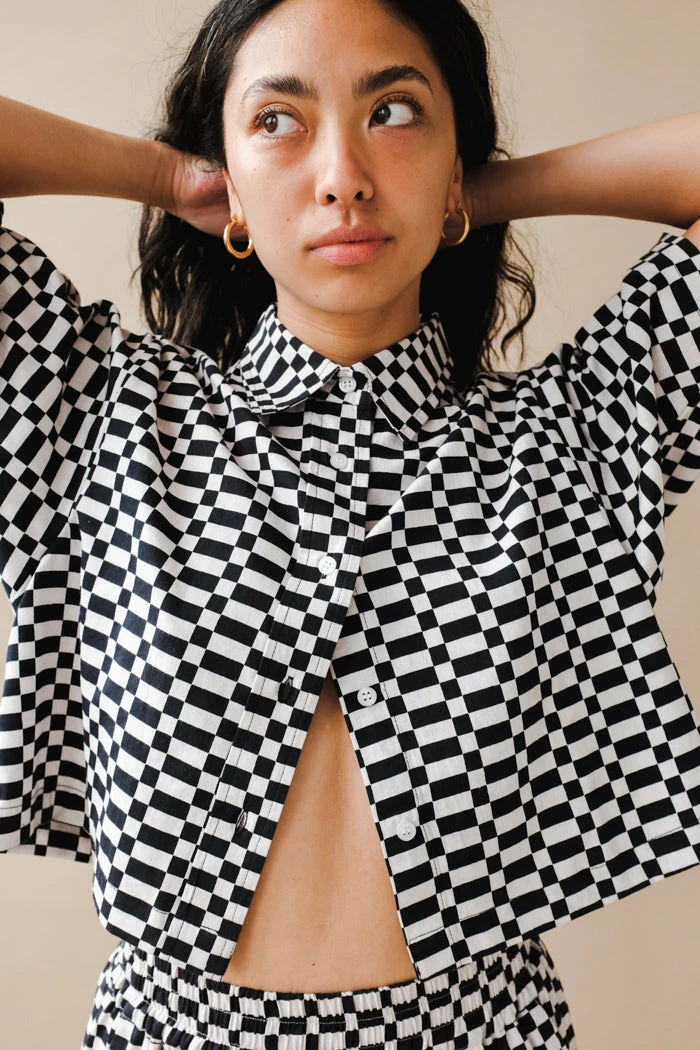 DUSHYANT SHORT SLEEVE CHECKERED TOP 4 DUSHYANT SHORT SLEEVE CHECKERED TOP