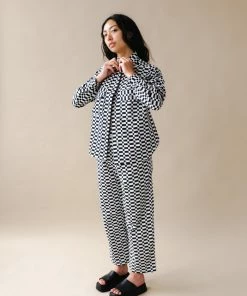 DUSHYANT LONG SLEEVE CHECKERED TOP