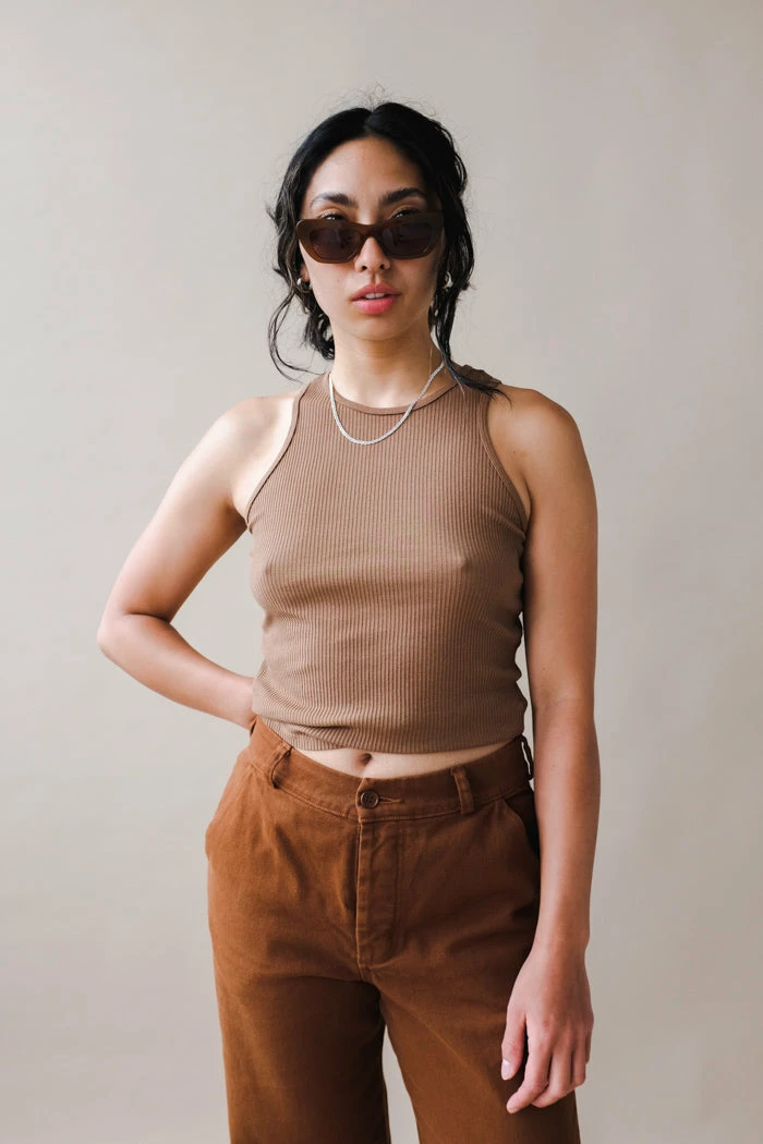 LACAUSA SPRING '22 ZOE TANK MOCHA 1 LACAUSA SPRING '22 ZOE TANK MOCHA