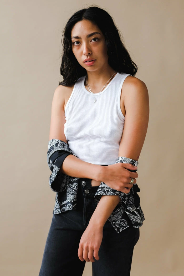 LACAUSA ZOE TANK WHITEWASH SPRING '22 1 LACAUSA ZOE TANK WHITEWASH SPRING '22