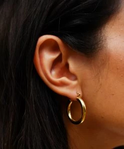 PIPE AND ROW SPRING '22 THICK MAYSON HOOPS GOLD