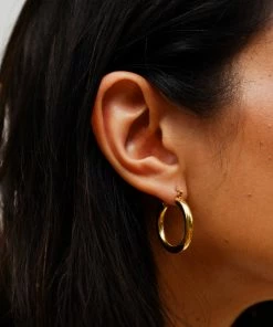 PIPE AND ROW SPRING '22 THICK MAYSON HOOPS GOLD