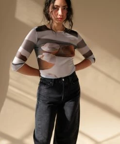 MUNDAKA TULLE LONG SLEEVE TOP SPRING '22