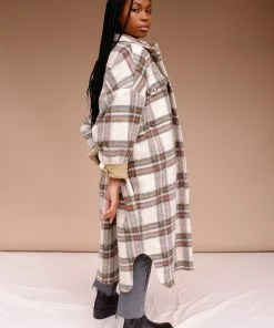 PIPE AND ROW BLAKE PLAID COAT NEW IN