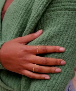 PIPE AND ROW LO GOLD FILLED CHAIN RING NEW IN