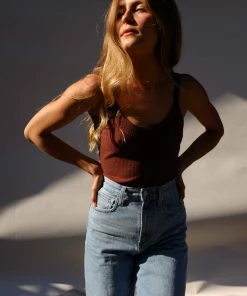 LACAUSA MAYA RIBBED TANK CHOCOLATE SPRING '22 5 LACAUSA MAYA RIBBED TANK CHOCOLATE SPRING '22