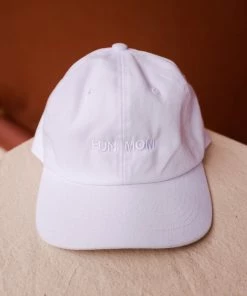 INTENTIONALLY BLANK FUN MOM HAT WHITE ON WHITE