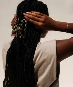 PIPE AND ROW NEW IN XL CHECKER HAIR CLAW BLACK/WHITE