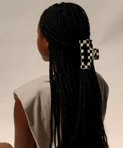 PIPE AND ROW NEW IN XL CHECKER HAIR CLAW BLACK/WHITE