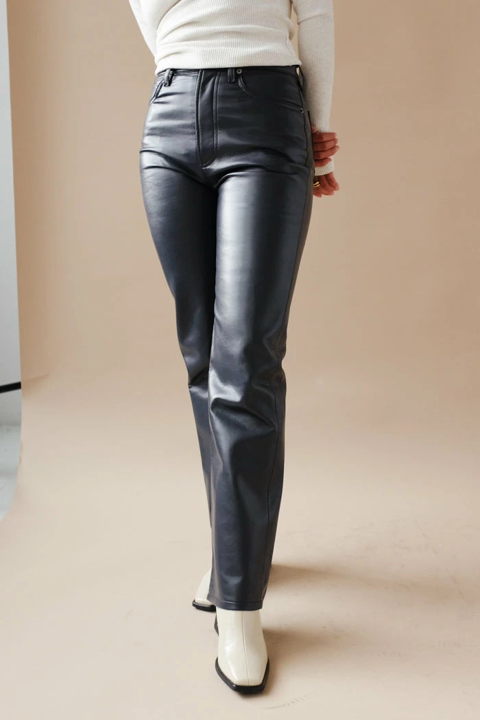 AGOLDE 90'S PINCH WAIST SHADOW LEATHER 1 AGOLDE 90'S PINCH WAIST SHADOW LEATHER