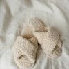 PIPE AND ROW CREAM SHEARLING SLIPPERS NEW IN