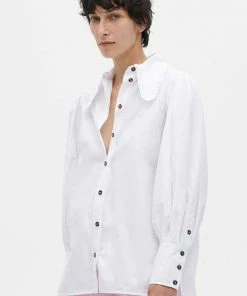 GANNI COTTON POPLIN LONGSLEEVE