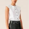 GANNI COTTON POPLIN SLEEVELESS SPRING '22