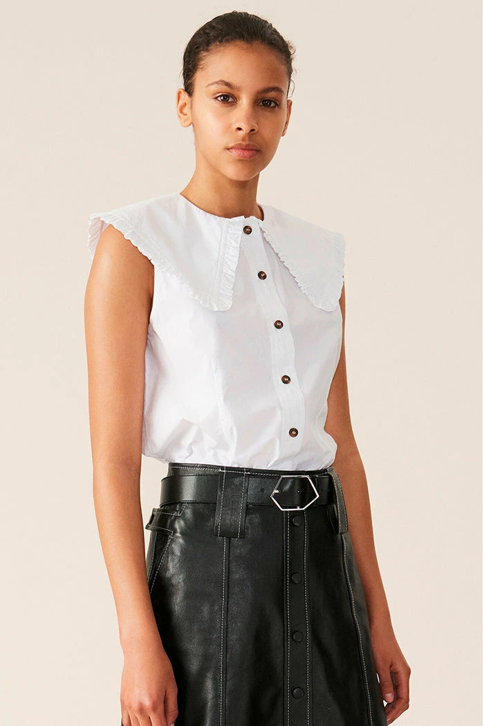 GANNI COTTON POPLIN SLEEVELESS SPRING '22 1 GANNI COTTON POPLIN SLEEVELESS SPRING '22