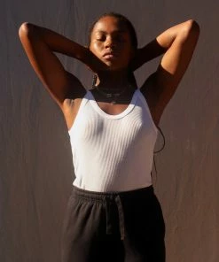 LACAUSA MAYA RIBBED TANK WHITE SPRING '22