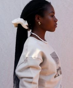 PIPE AND ROW SILKY CREAM SCRUNCHIE
