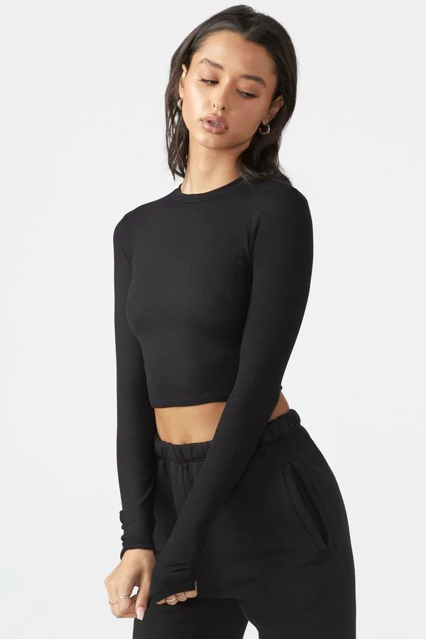 JOAH BROWN CROPPED CREW LONGSLEEVE 3 JOAH BROWN CROPPED CREW LONGSLEEVE
