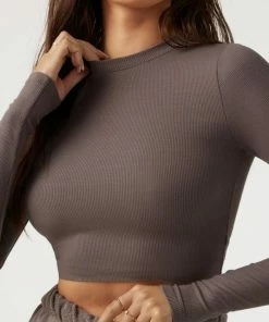 JOAH BROWN SPRING '22 CROPPED CREW LONGSLEEVE