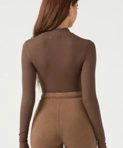 JOAH BROWN SPRING '22 HALF ZIP MOCK NECK