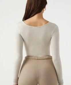 JOAH BROWN SCOOP NECK LONG SLEEVE SPRING '22