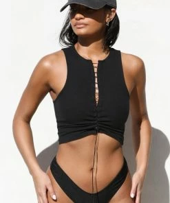 JOAH BROWN LACE UP CROP TANK SPRING '22 6 JOAH BROWN LACE UP CROP TANK SPRING '22