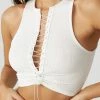 JOAH BROWN LACE UP CROP TANK SPRING '22