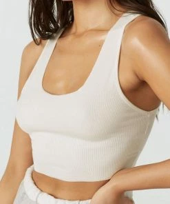 JOAH BROWN RAW EDGE CROP TANK SPRING '22