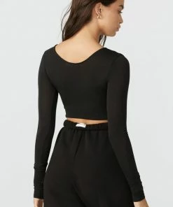JOAH BROWN SCOOP NECK LONG SLEEVE SPRING '22