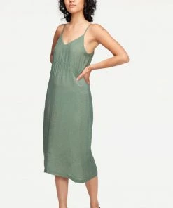 LACAUSA ALMA SLIP DRESS SEAWEED SPRING '22