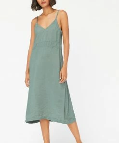 LACAUSA ALMA SLIP DRESS SEAWEED SPRING '22