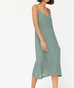 LACAUSA ALMA SLIP DRESS SEAWEED SPRING '22