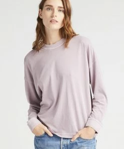RICHER POORER SPRING '22 RELAXED LONG SLEEVE PULLOVER AMETHYST SMOKE