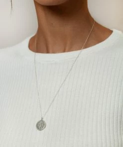 WOLF CIRCUS ROSE COIN NECKLACE SILVER NEW IN