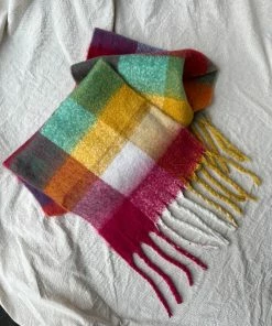 PIPE AND ROW CHUNKY PLAID SCARF