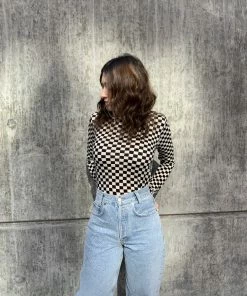 NICE THINGS CHECKER ROUND NECK LONG SLEEVE SALE
