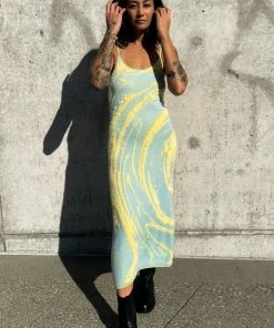 HOUSE OF SUNNY SALE HOCKNEY DRESS CYPRESS