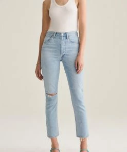 AGOLDE NEW IN RILEY HI RISE CROP SHATTERED