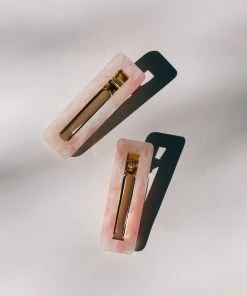 PIPE AND ROW RESIN HAIR BARRETTE CUT OUT RECTANGLE