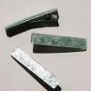 PIPE AND ROW RESIN RECTANGLE BARRETTE