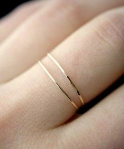 HANNAH NAOMI HAMMERED THIN STACKING RING NEW IN