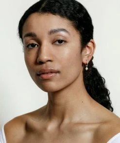 WOLF CIRCUS SMALL PEARL HOOP EARRINGS SILVER