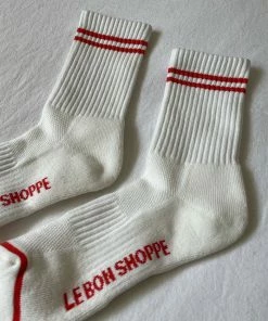 LE BON SHOPPE SPRING '22 BOYFRIEND SOCKS CLEAN WHITE