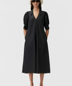GANNI SPRING '22 COTTON POPLIN MAXI DRESS